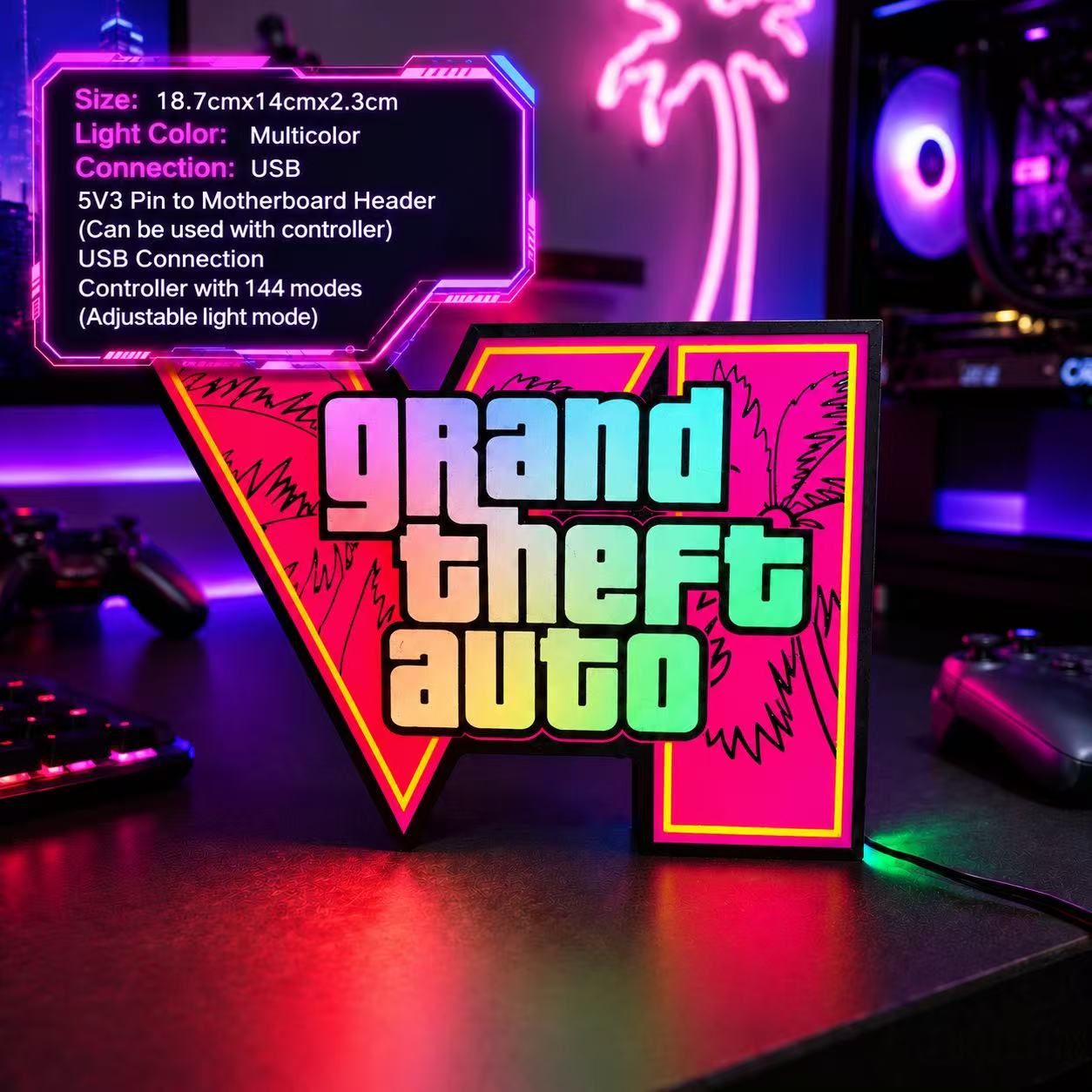 Desk Setup Lamp - 2026 Nieuwe GTA 6 Horizon Ambient